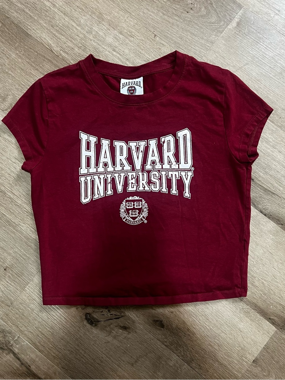 Harvard University Women's Cropped Tee in Crimson